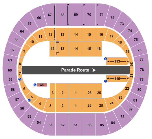 Portland Veterans Memorial Coliseum Spirit Mtn Floral Parade Seating Chart