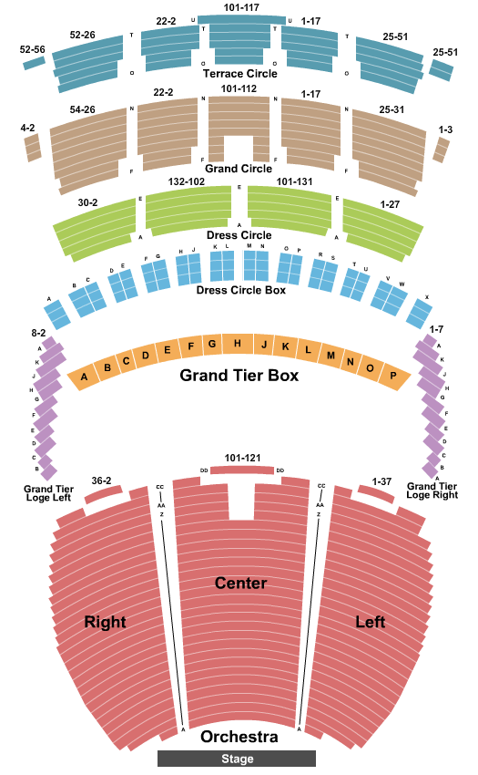 seating chart for Powell Symphony Hall - End Stage - eventticketscenter.com