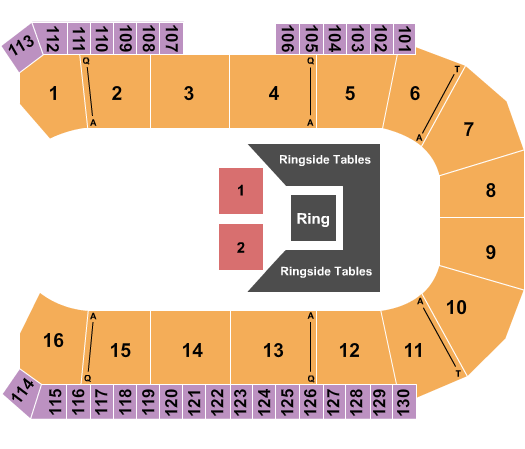 CAA Centre Boxing Seating Chart