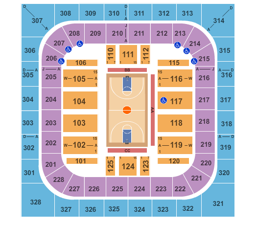 Bank of Springfield Center Basketball Seating Chart