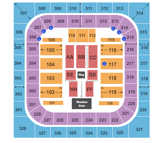 Bank of Springfield Center WWE Seating Chart