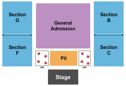 Prairie Knights Casino Endstage Pit VIP Seating Chart