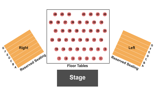 Prairie Knights Casino Tables & Reserved Seating Seating Chart