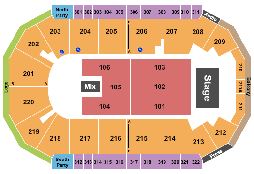 Findlay Toyota Center Comedy Seating Chart