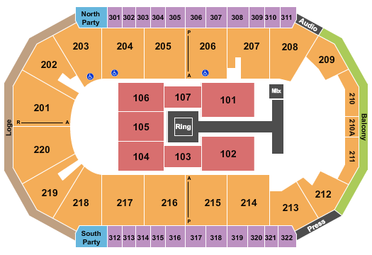 Findlay Toyota Center WWE-2 Seating Chart