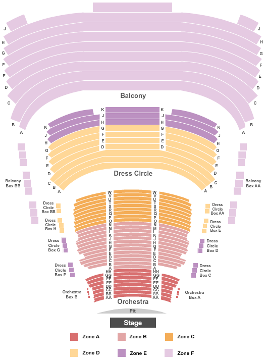 Princess Of Wales Theatre End Stage - IntZone Seating Chart