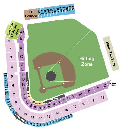 Principal Park Baseball - Derby Seating Chart