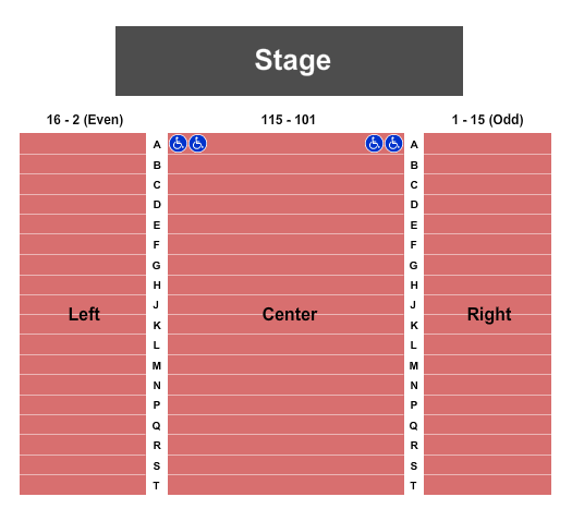 Pritchard Laughlin Civic Center Endstage Seating Chart