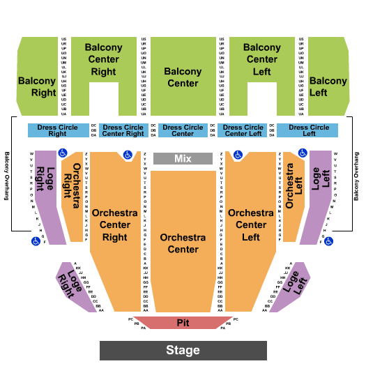 Proctors Theatre Seating Map