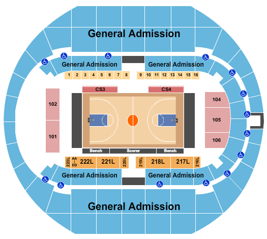 Propst Arena At the Von Braun Center Basketball - CUSA Seating Chart