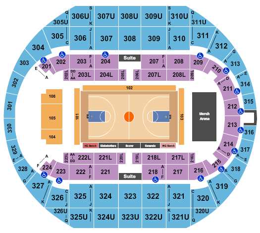 Propst Arena At the Von Braun Center Basketball - Globetrotters Seating Chart