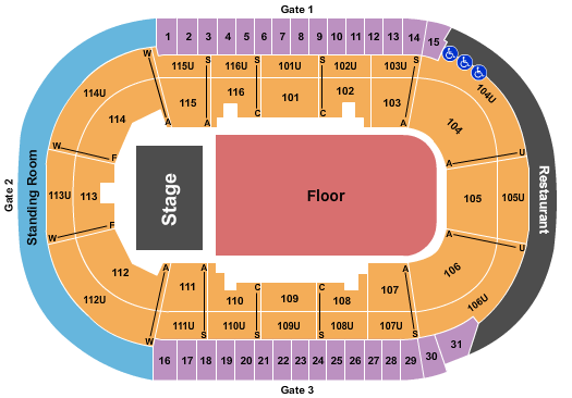 Prospera Place Endstage GA Floor Seating Chart