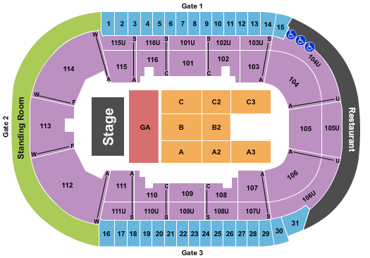 Prospera Place Endstage GA Pit 2 Seating Chart