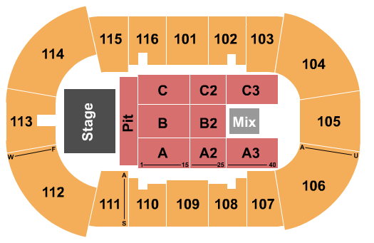 seating chart for Prospera Place - Endstage GA Pit - eventticketscenter.com