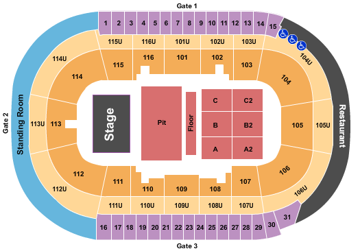 Prospera Place Endstage Pit Floor Seating Chart