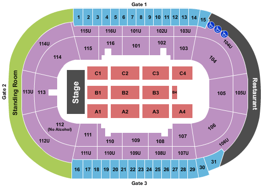 Prospera Place End Stage Seating Chart