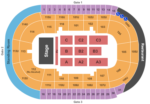 seating chart for Prospera Place - Full Concert - eventticketscenter.com