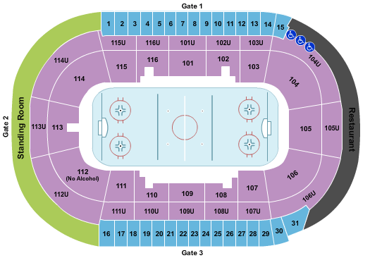 seating chart for Prospera Place - Hockey - eventticketscenter.com