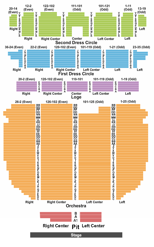 Hanover Theater Interactive Seating Chart