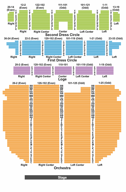 Providence Performing Arts Center End Stage Seating Chart