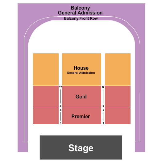Provincetown Town Hall Endstage RSV/GA Seating Chart
