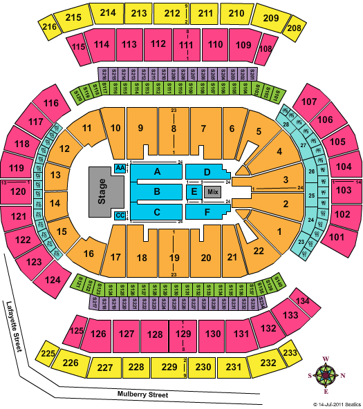 Prudential Center American idols Seating Chart
