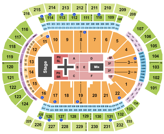 Prudential Center Dan and Shay 2024 Seating Chart