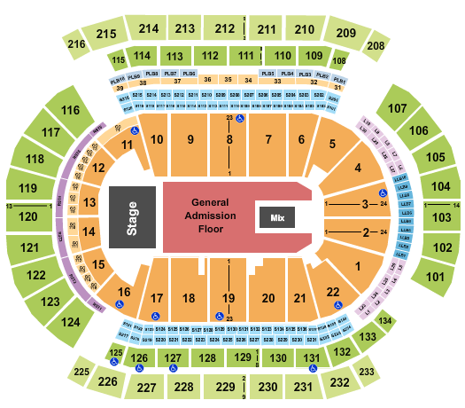 Prudential Center Endstage GA Floor 2 Seating Chart