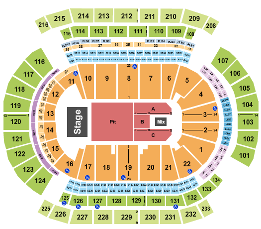 Prudential Center Endstage GA Pit Seating Chart