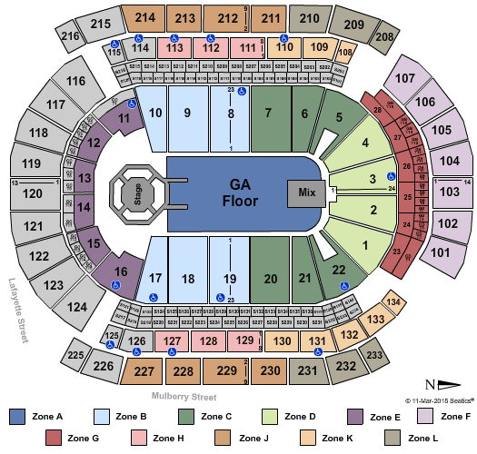 Prudential Center Eric Church Int Zone Seating Chart