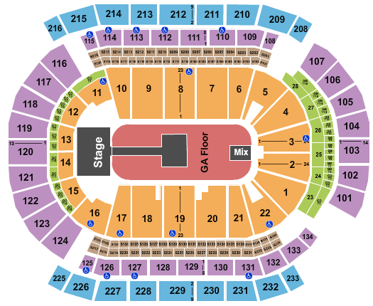 Prudential Center GA Floor2 Seating Chart
