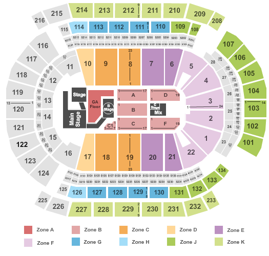 Prudential Center End Stage GA - IntZone Seating Chart