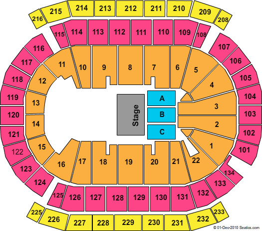 Prudential Center Theatre Seating Chart