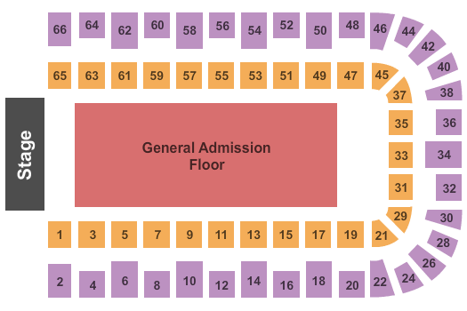 Public Hall At Cleveland Public Auditorium Endstage GA Floor Seating Chart