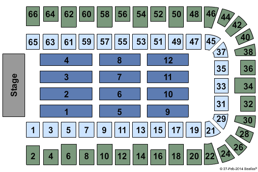 Public Hall At Cleveland Public Auditorium End Stage Seating Chart