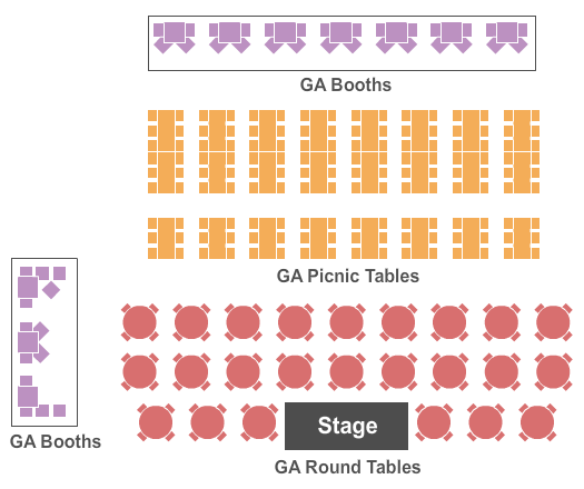 Punch Line Comedy Club - Philadelphia GA Tables & GA Booths Seating Chart