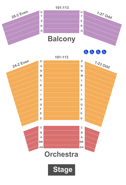 Performing Arts Center Purchase College - PepsiCo Theatre Endstage Seating Chart