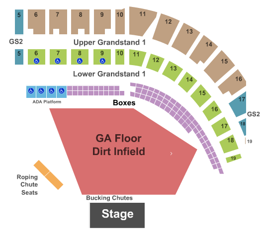 Puyallup Fairgrounds At Washington State Fair Events Center End Stage GA Floor Seating Chart