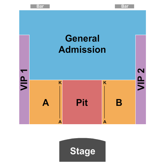 Quad-Cities Waterfront Convention Center Endstage with Pit/GA/VIP Seating Chart