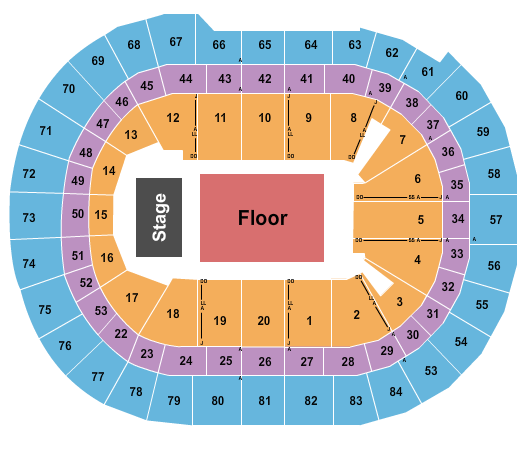 Qudos Bank Arena End Stage GA Floor Seating Chart