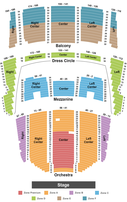 Queen Elizabeth Theatre - Vancouver Seating Map