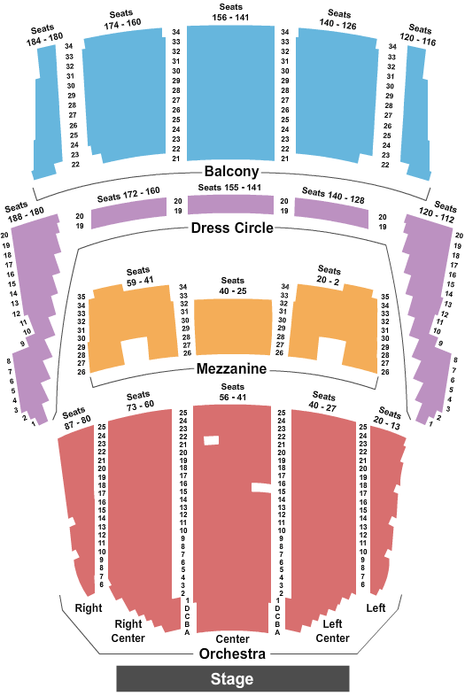 Queen Elizabeth Theatre - Vancouver Endstage 2 Seating Chart