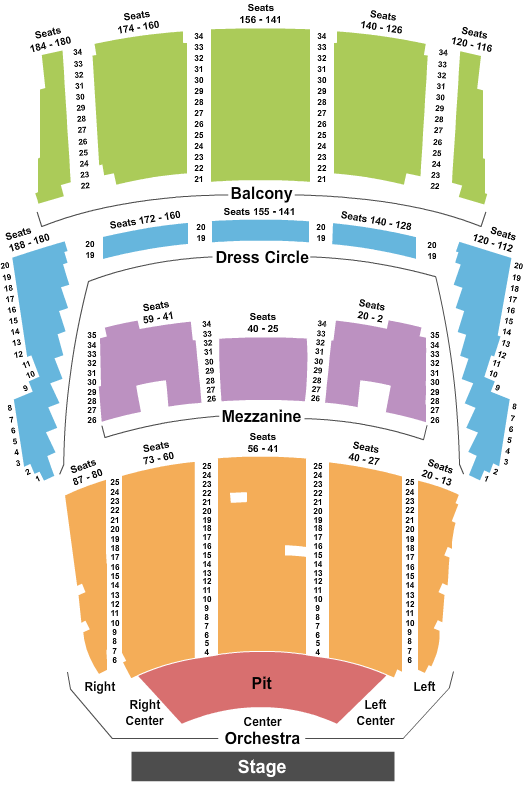 Queen Elizabeth Theatre - Vancouver Endstage GA Pit Seating Chart