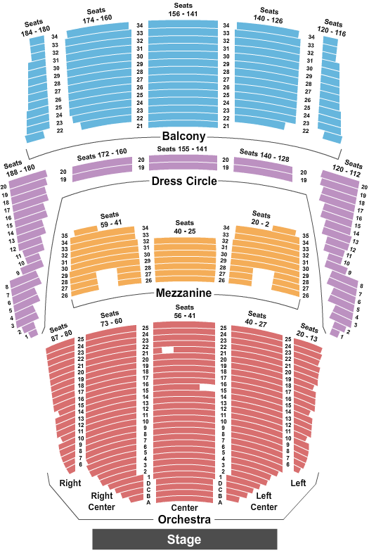 Queen Elizabeth Theatre - Vancouver Seating Map