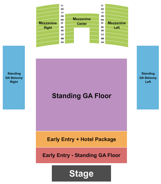Queen Elizabeth Theatre - Toronto Endstage GA/EarlyEntry Seating Chart