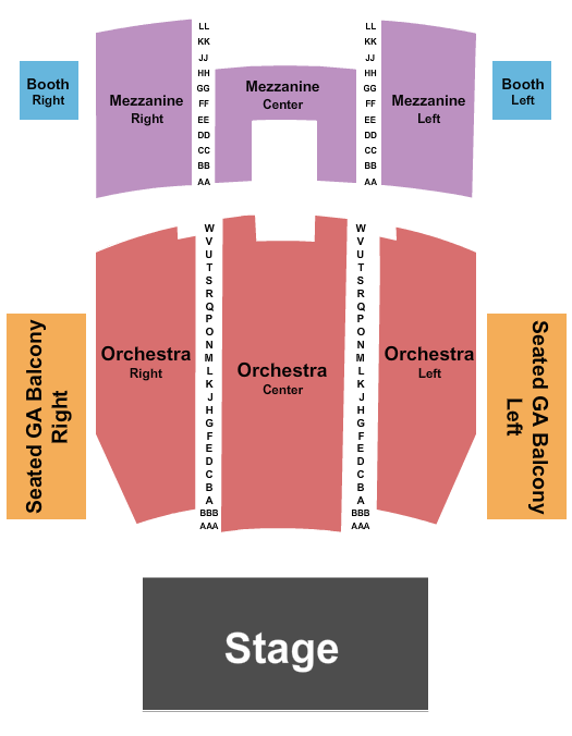 Queen Elizabeth Theatre - Toronto Endstage Rsv/GA Seated Blc/Booth Seating Chart