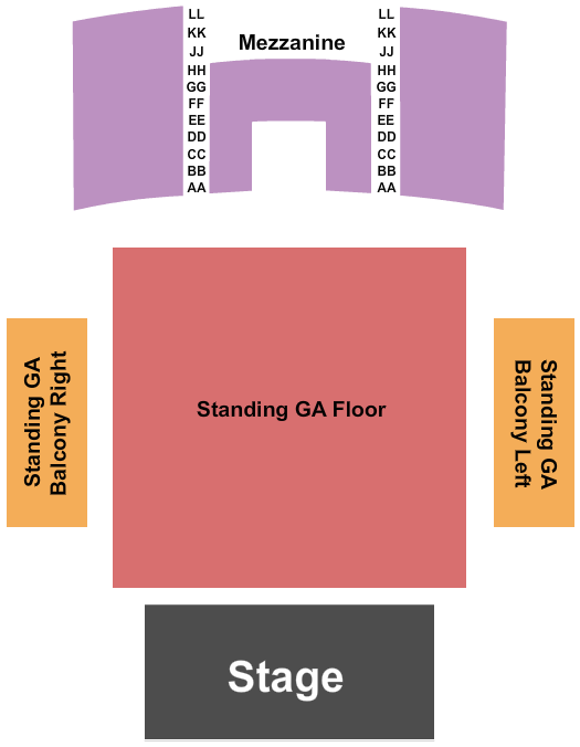 Queen Elizabeth Theatre - Toronto GA Flr & GA/Rsvd Balcony Seating Chart