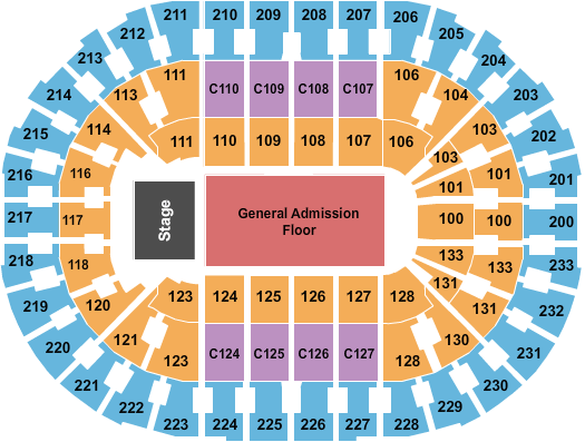 Rocket Mortgage FieldHouse End Stage GA Floor Seating Chart