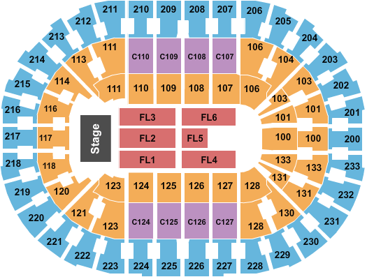 Rocket Mortgage FieldHouse End Stage Seating Chart