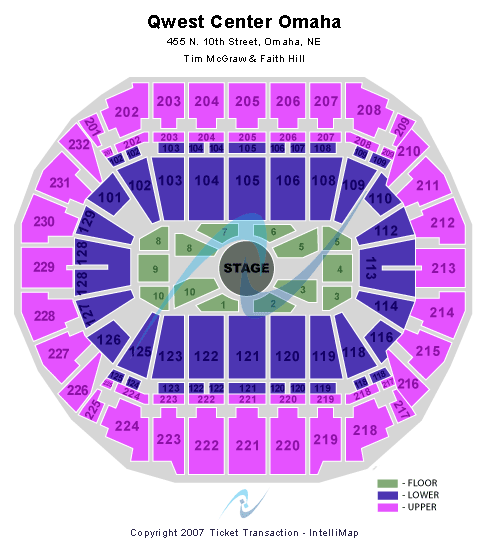 CHI Health Center Omaha Soul2Soul Seating Chart